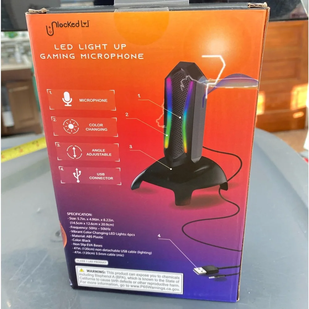 NEW Unlocked LED Light Up Gaming Microphone